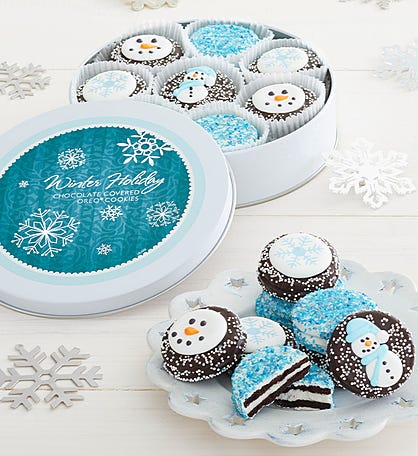 Snowflake Belgian Chocolate Covered Oreo® Cookie Tin